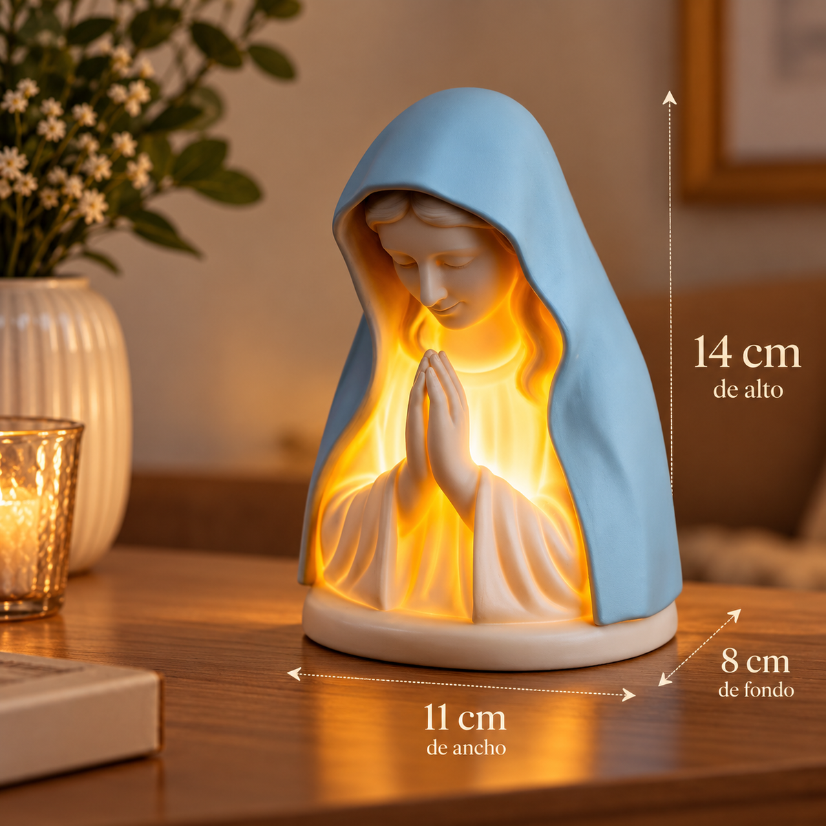 VIRGEN MARIA ILUMINADA LAMPARA DE FE Y ESPERANZA