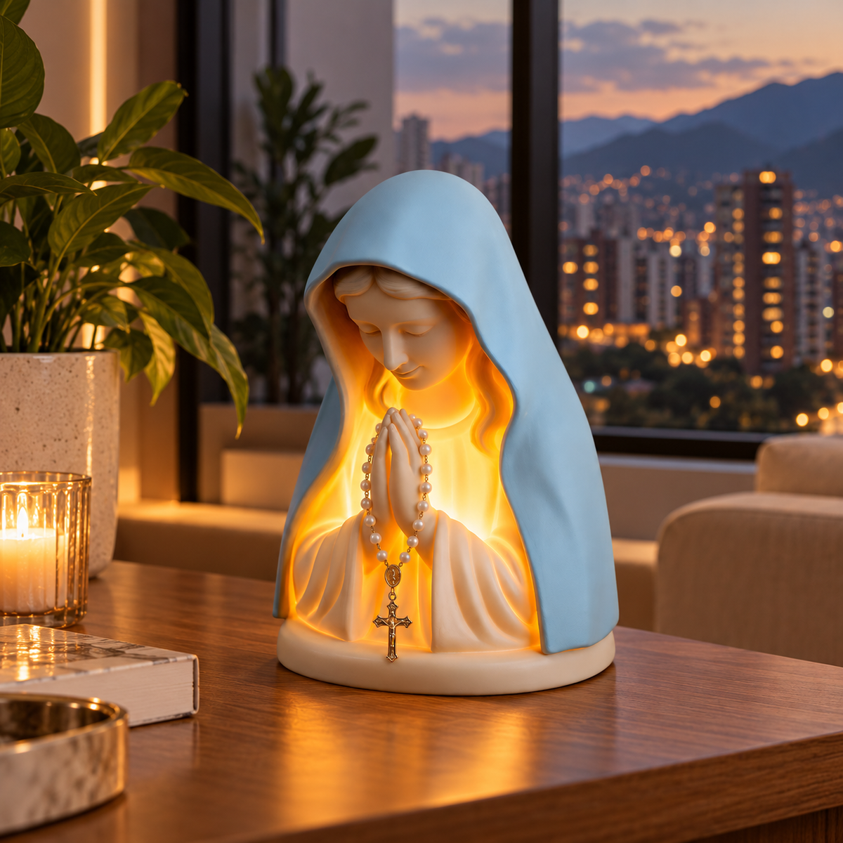 VIRGEN MARIA ILUMINADA LAMPARA DE FE Y ESPERANZA