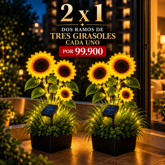 RAMO DE GIRASOLES SOLARES 2X1