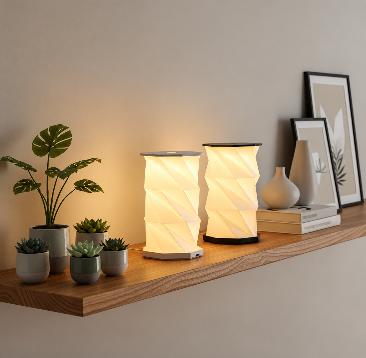 LAMPARA LED ORIGAMI PLEGABLE 3 TONOS DE LUZ